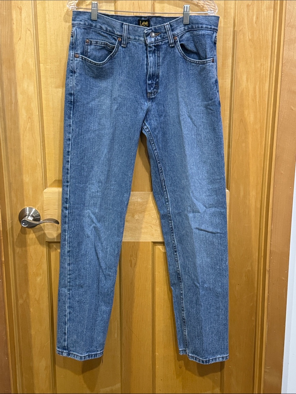 Lee Classic Straight Blue Denim Jeans 33 x 32